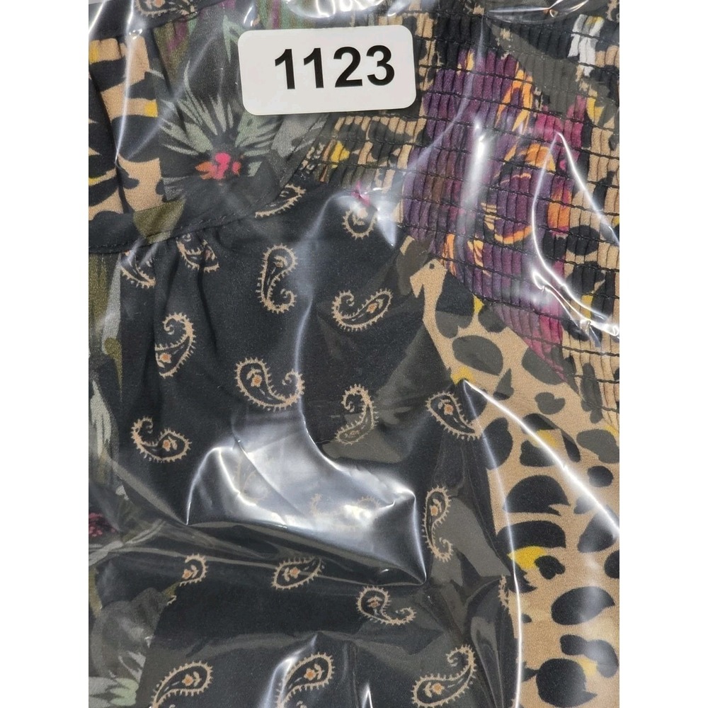NWT Philosophy Women's Size Medium Floral Print Short Sleeve Blouse - Picture 7 of 7